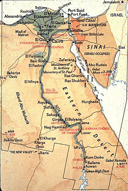 Map of Egypt. Map of Egypt. Return to the Fast Facts about Modern Egypt