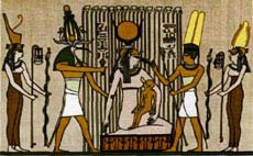 Isis suckling the Horus-Child in the papyrus swamps